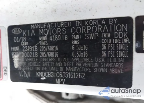 2018 Kia Niro Lx from USA, damaged, VIN KNDCB3LC6J5161262